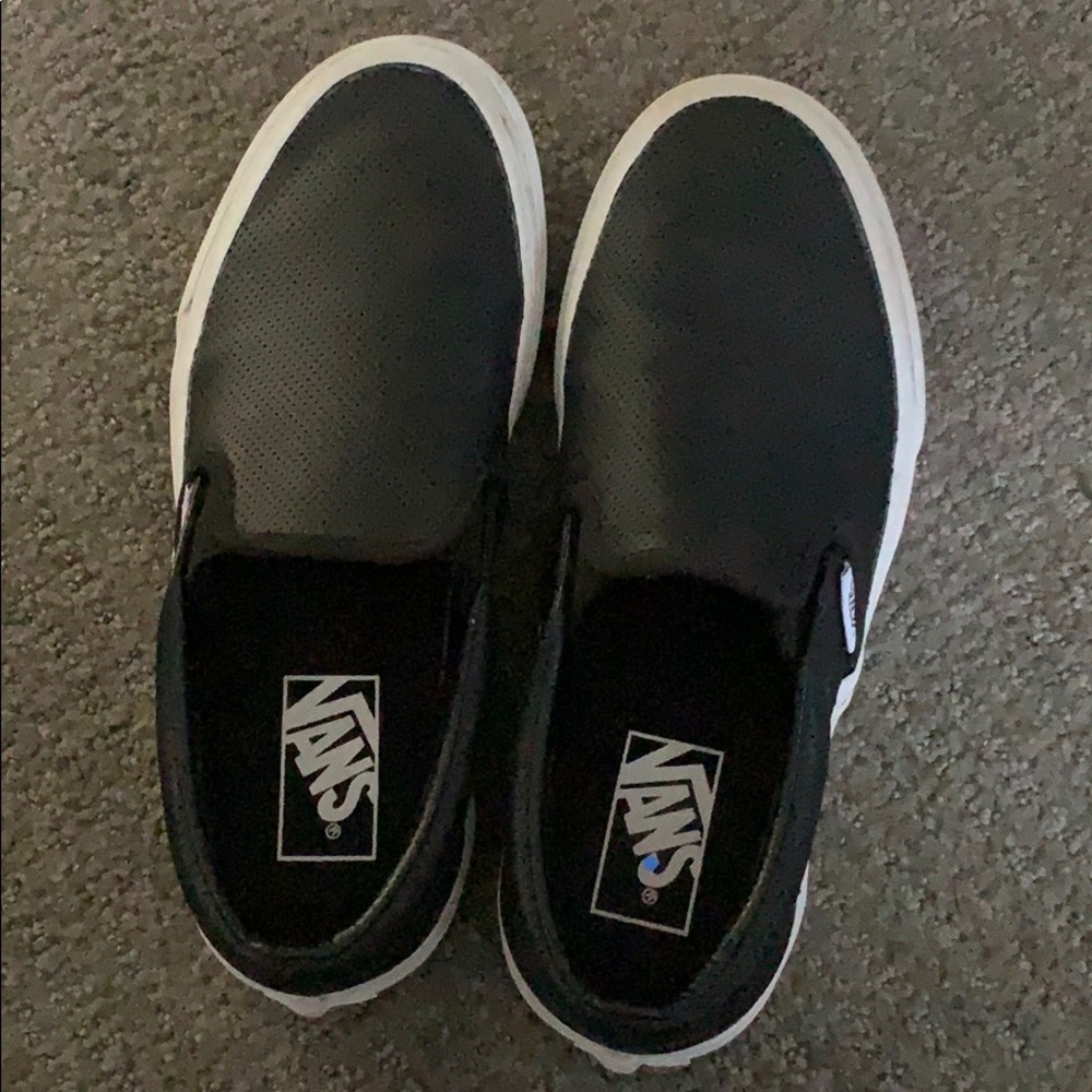 Black leather vans